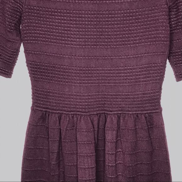 Vince Camuto Size Small Knit Maroon Stretchy Sweater Dress-Fit N Flare-Modest - Picture 10 of 13
